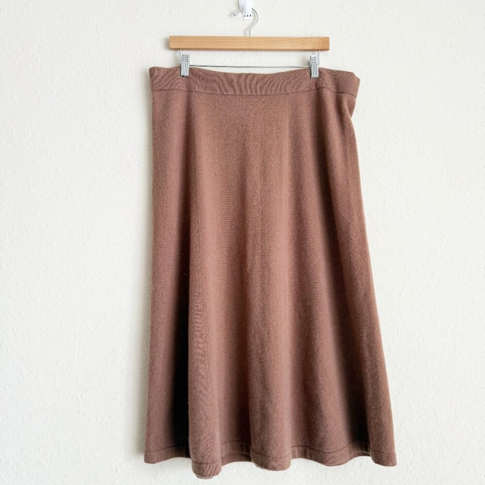 Banana Republic Brown Cashmere Midi Skirt Size XL - Picture 1 of 5